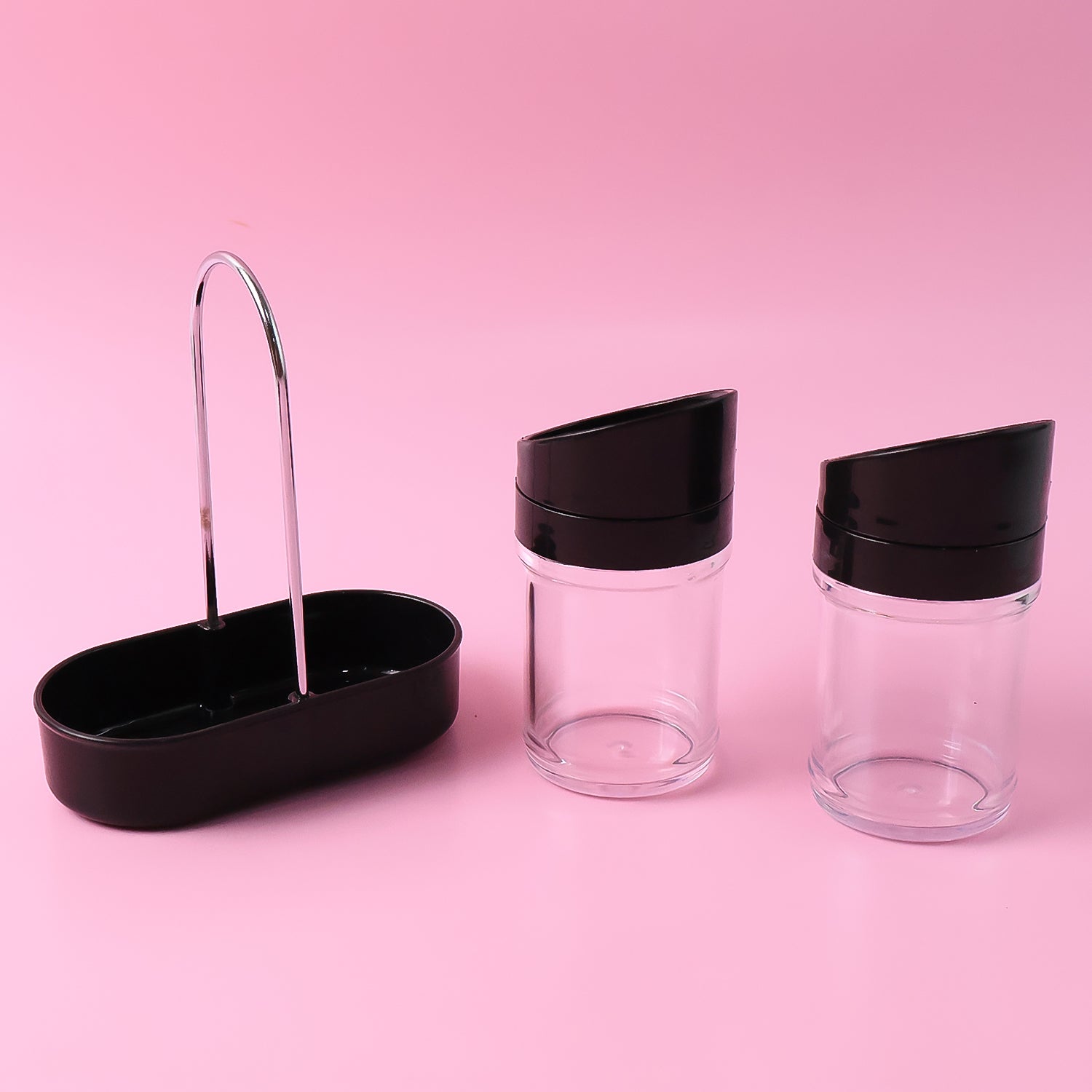 Apex Helix Salt N Pepper 2-piece Plastic Jar Set With Stand Apex Helix Salt N Pepper 2-piece Plastic Jar Set With Stand